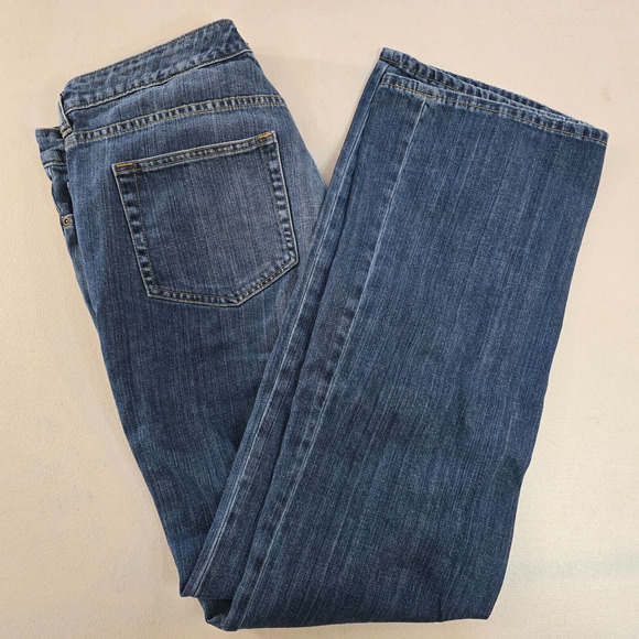 H&M L.O.G.G. Jeans Women's 33 Boot Cut High-Rise Blue Dark Wash - Picture 9 of 16
